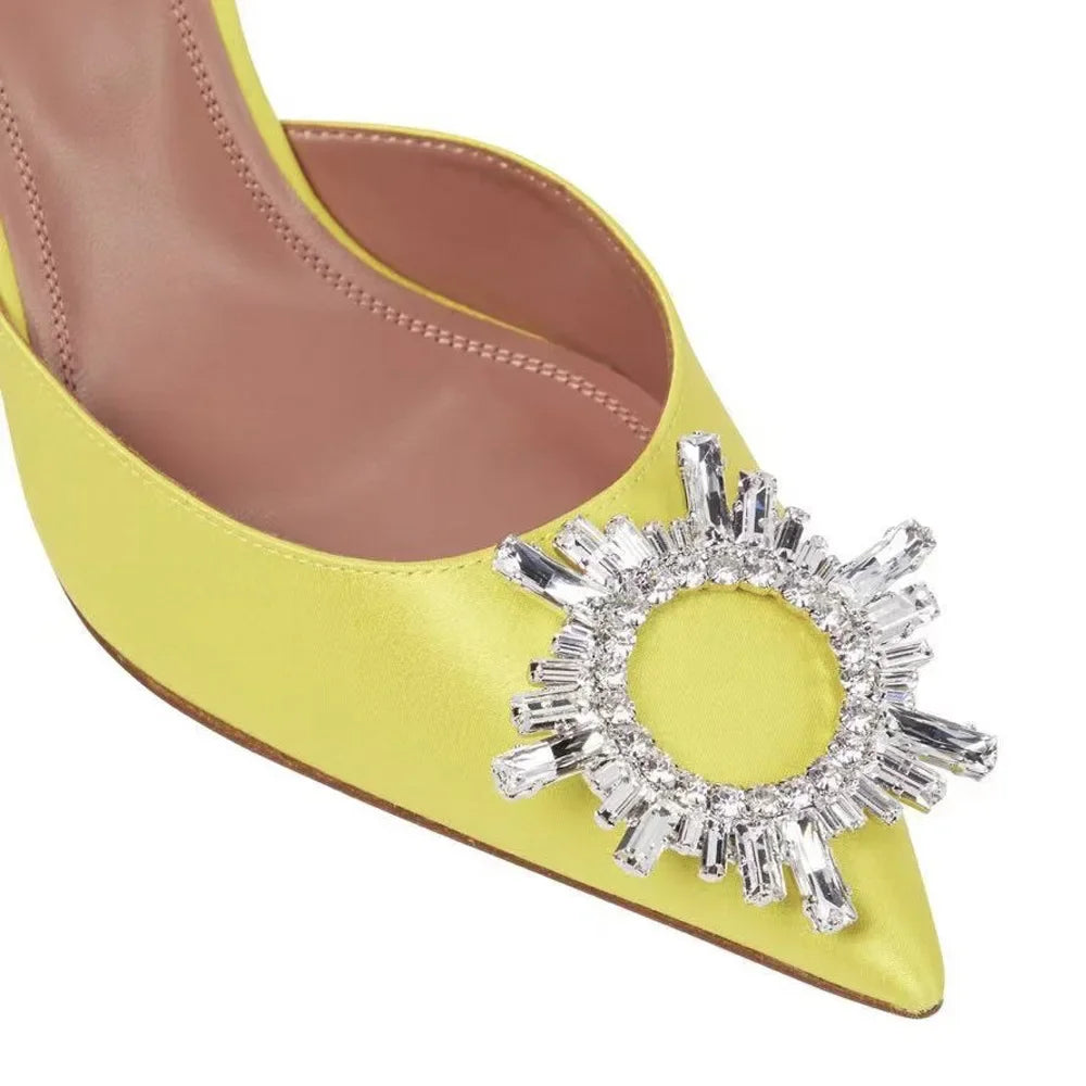 crystal buckle rhinestone high-heels