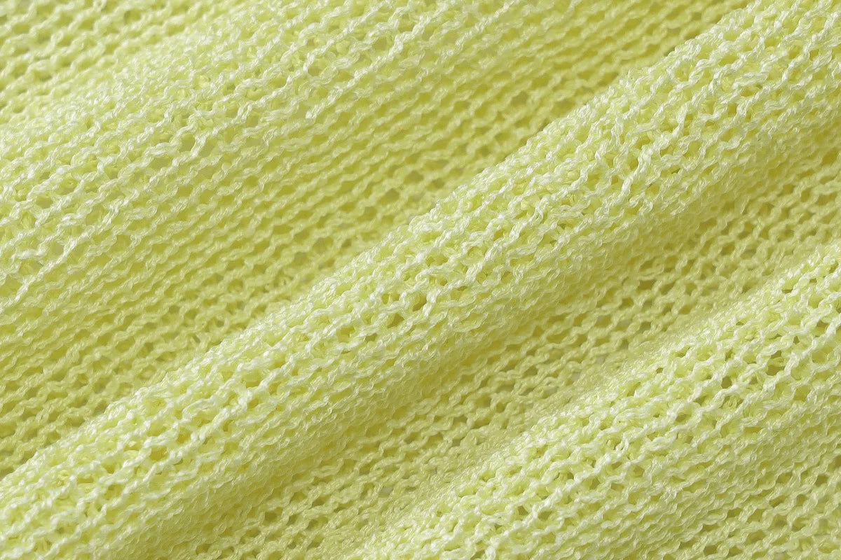 Knitted Bandage Solid Color Long Sleeve Smocked Mini