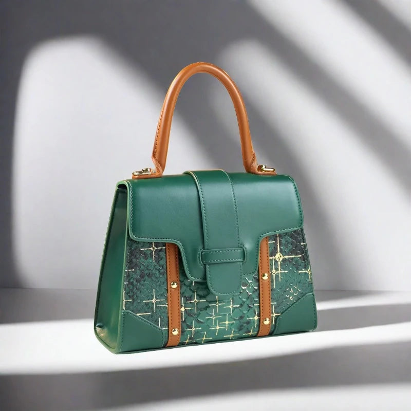 PU Leather Tote Top Montage Handle Handbags