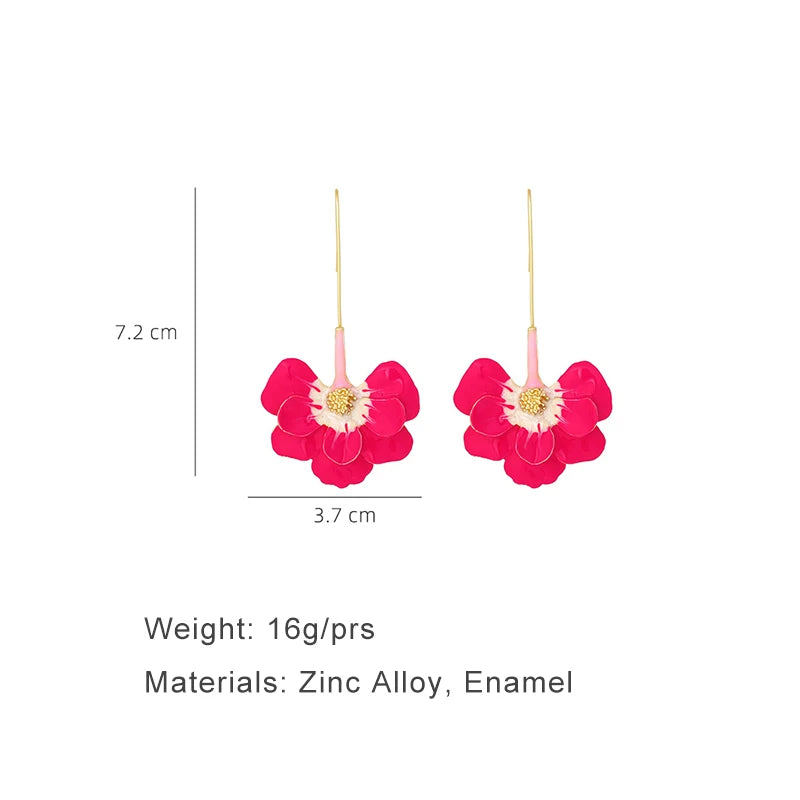 Drop Flower Petal Earrings