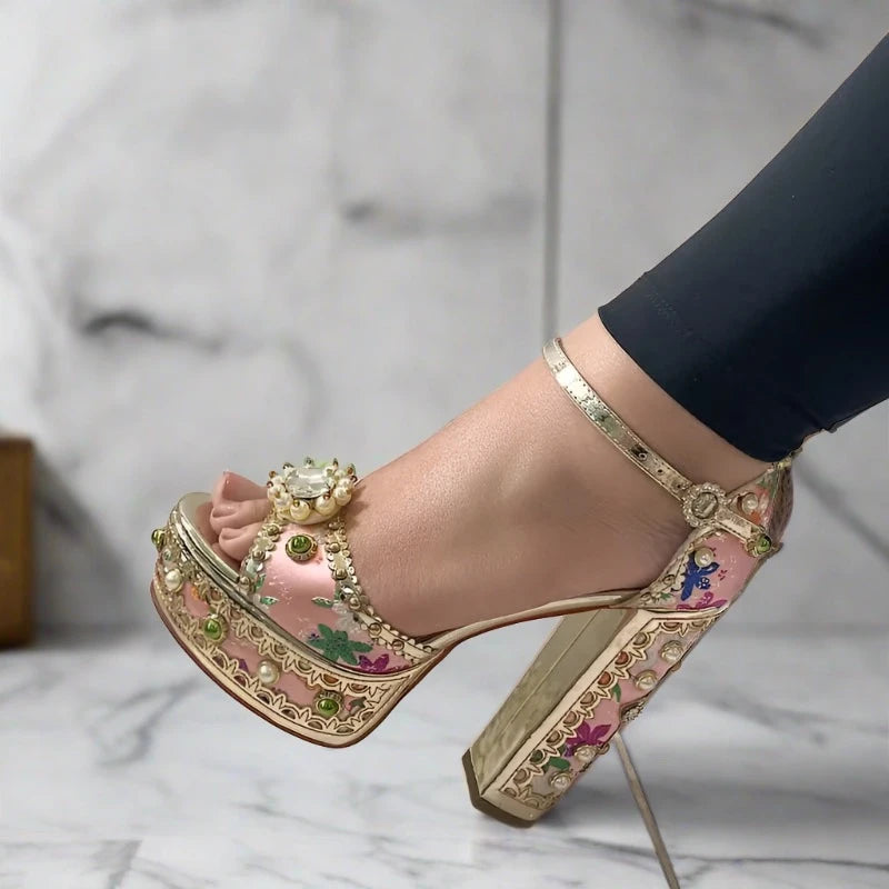 Luxury Pearl Rhinestones Heels