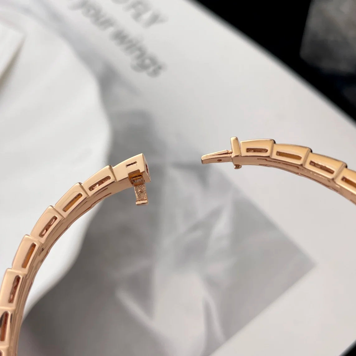 White Moissanite Bangle Snake Bone Bracelet