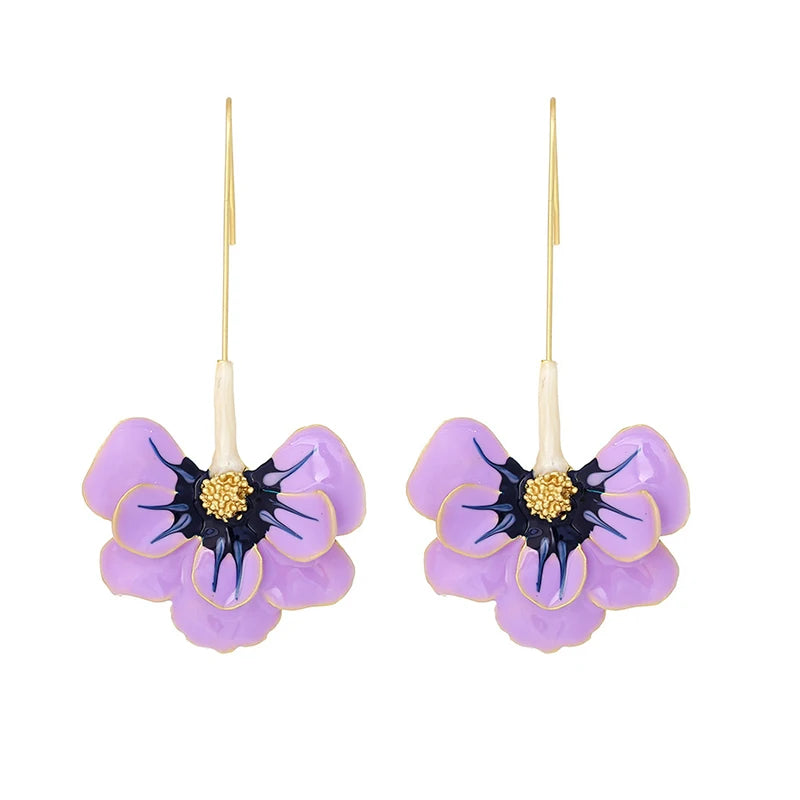 Drop Flower Petal Earrings