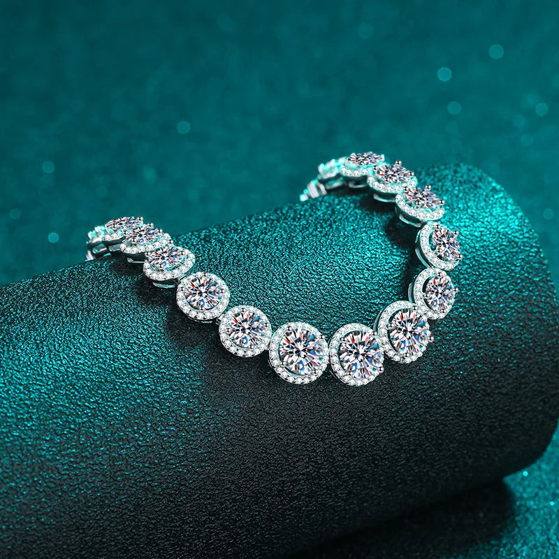 925 Silver 11 Carat Moissanite Women Charm Bracelets