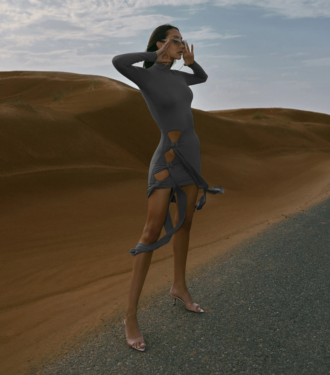 Sexy Hollow Out Bandage Mini Dress