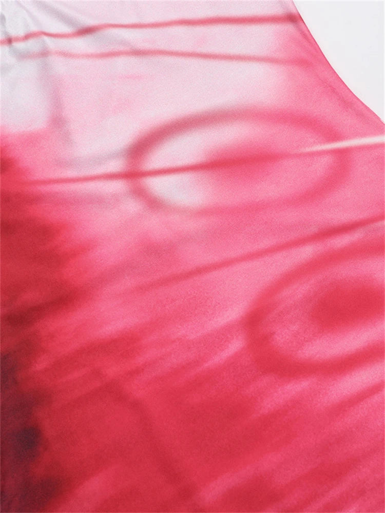 Gradient Print Sexy Maxi Dresses