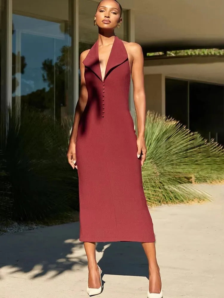 Elegant Backless Bodycon Tank Dress