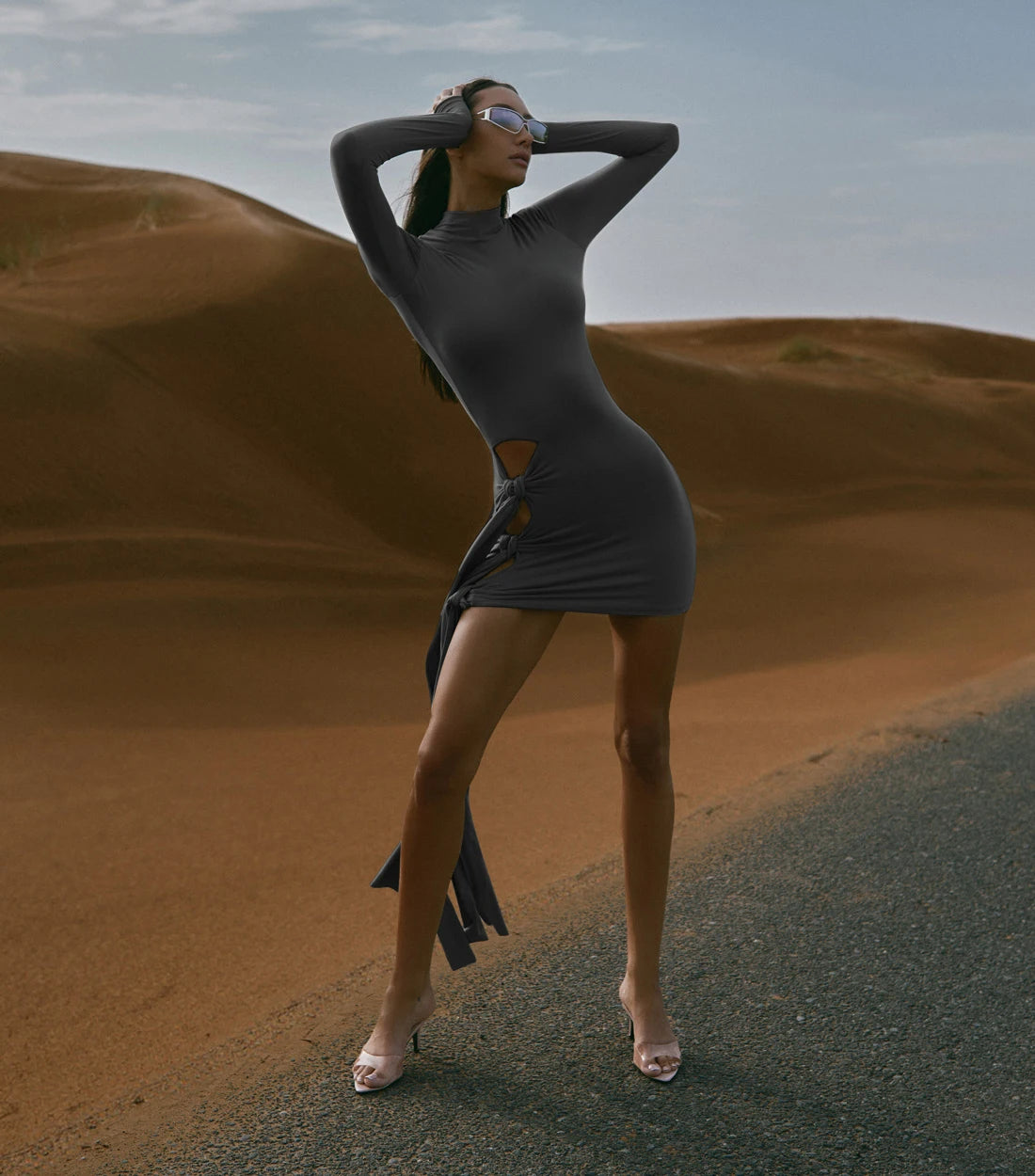 Sexy Hollow Out Bandage Mini Dress
