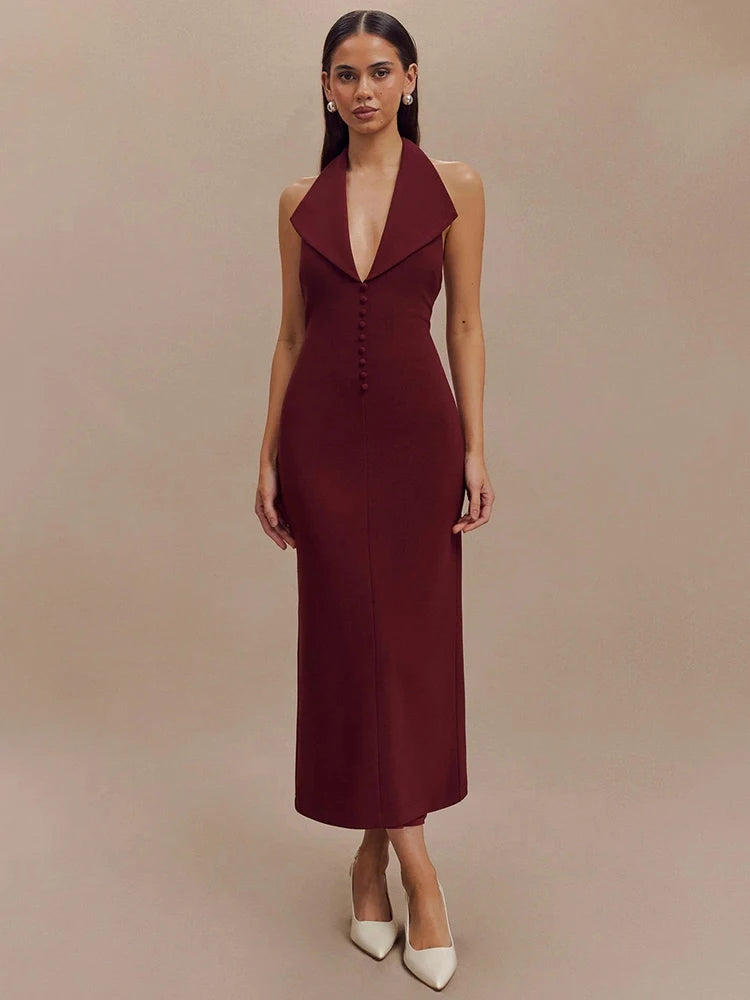 Elegant Backless Bodycon Tank Dress