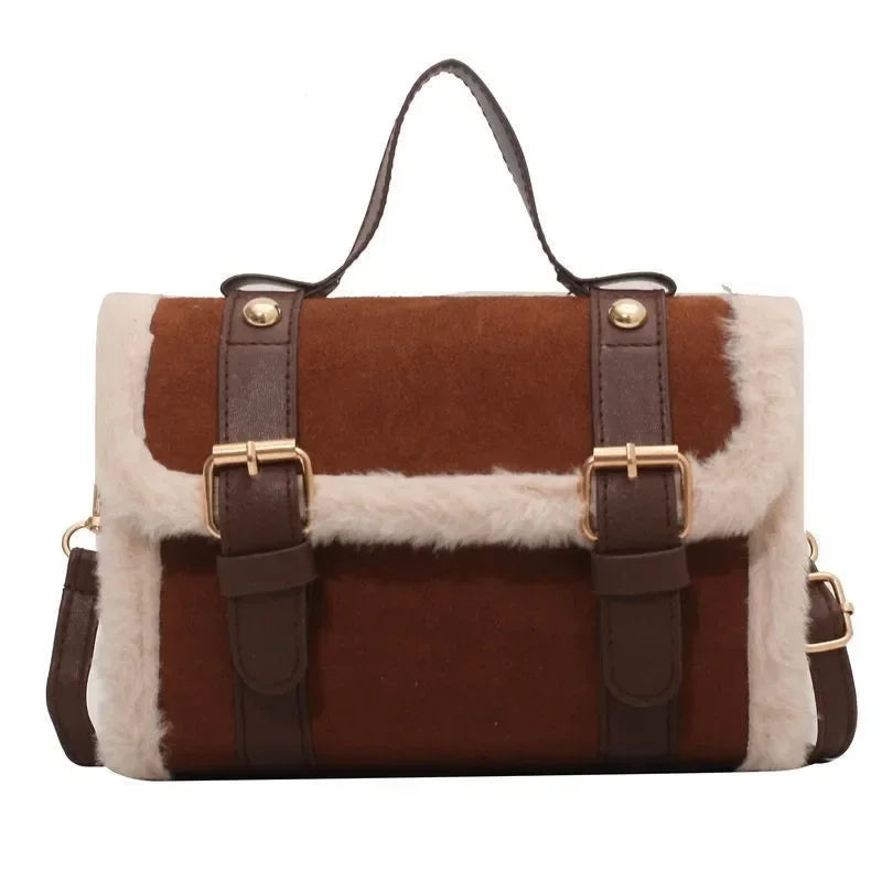 Lamb Plush Velvet Crossbody & Shoulder Handbag