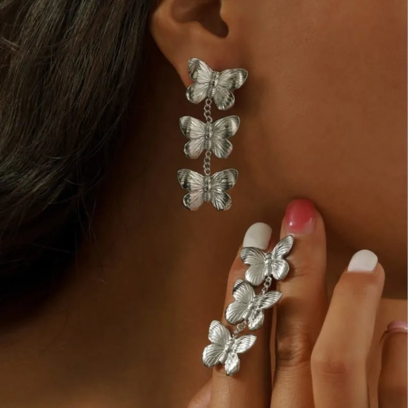 Elegant Flowers Pendant Hanging Earrings