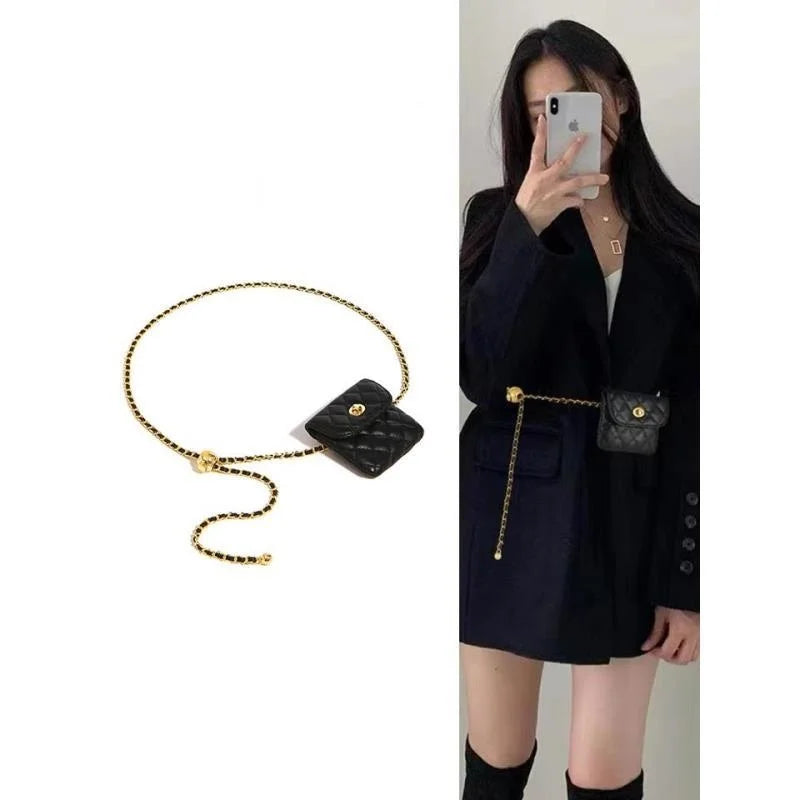 Diamond Lattice Leather Crossbody Bag