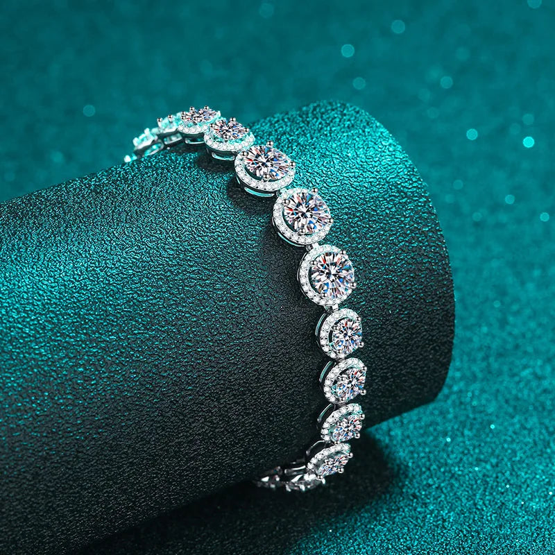 925 Silver 11 Carat Moissanite Women Charm Bracelets