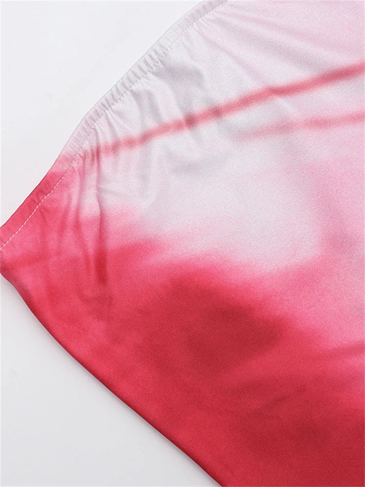 Gradient Print Sexy Maxi Dresses