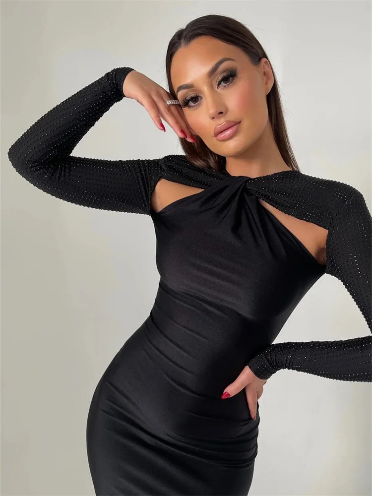 Sexy Panel Crystal Women's Maxi Dress