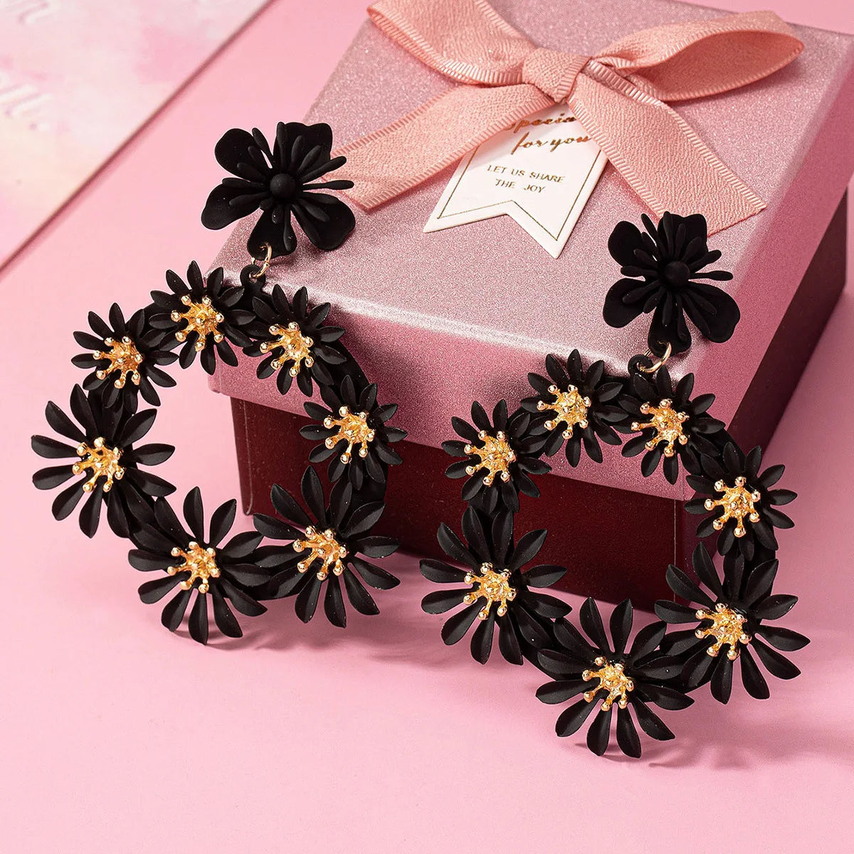 New Fashion Multi Oil Dripping sunflower Exaggerated Earrings