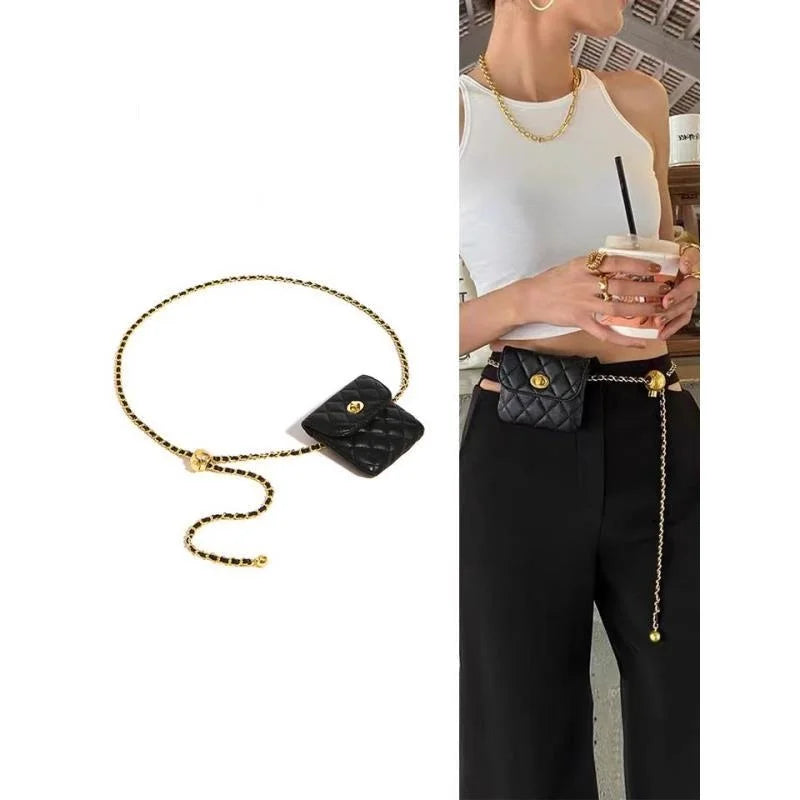 Diamond Lattice Leather Crossbody Bag
