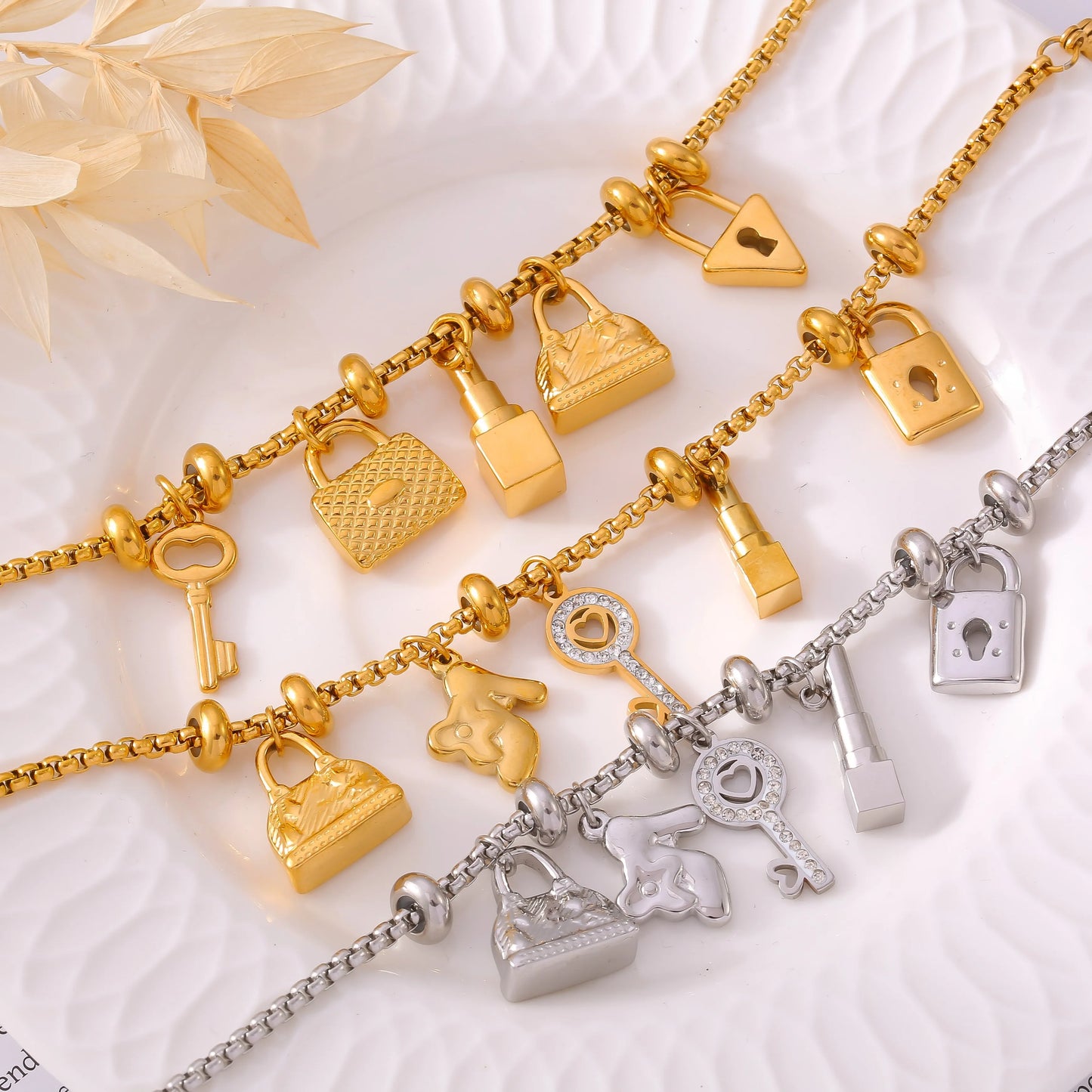 Stainless Steel Bracelets With Various Pendants