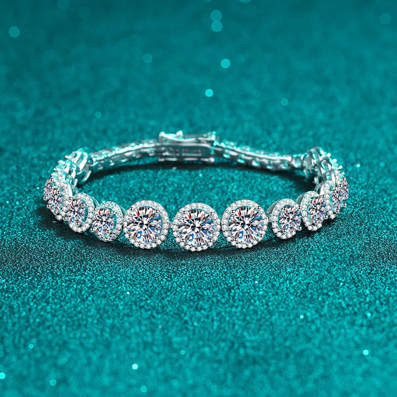 925 Silver 11 Carat Moissanite Women Charm Bracelets