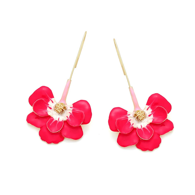 Drop Flower Petal Earrings