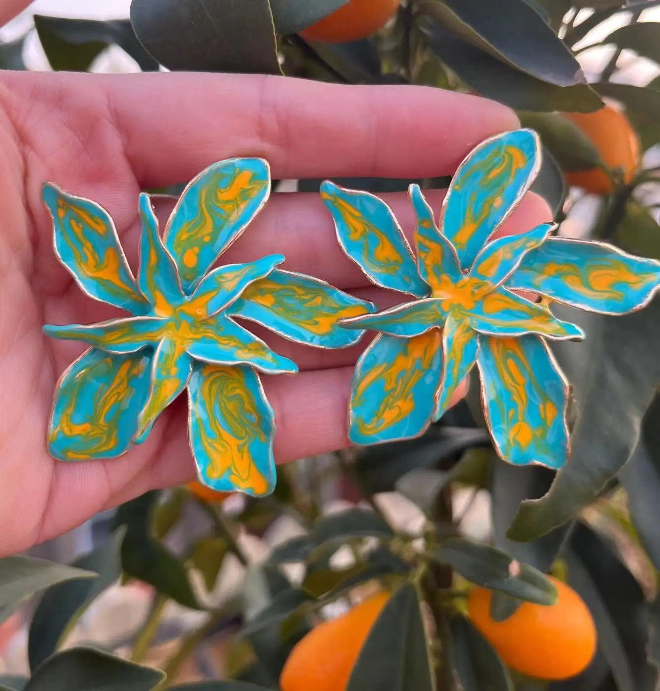 Woman Sweet Alloy Flower Earrings