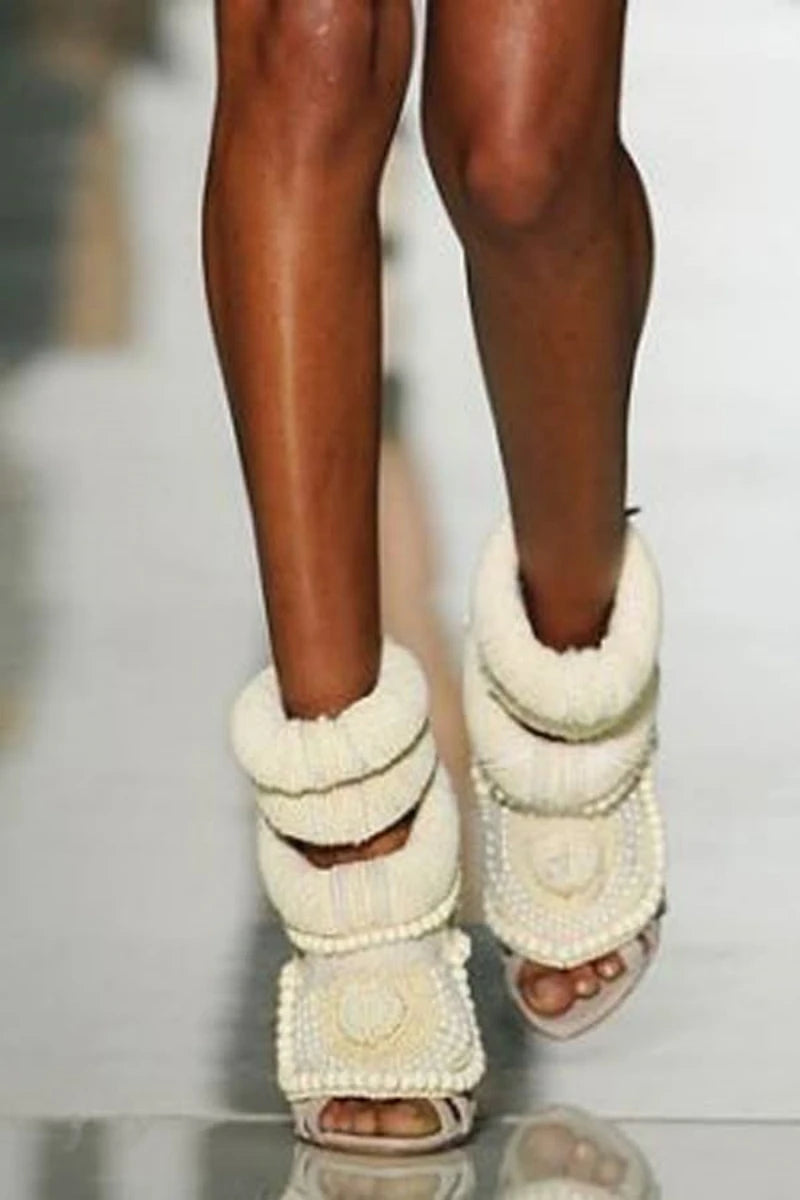 White Pearl Sexy Stiletto Heels