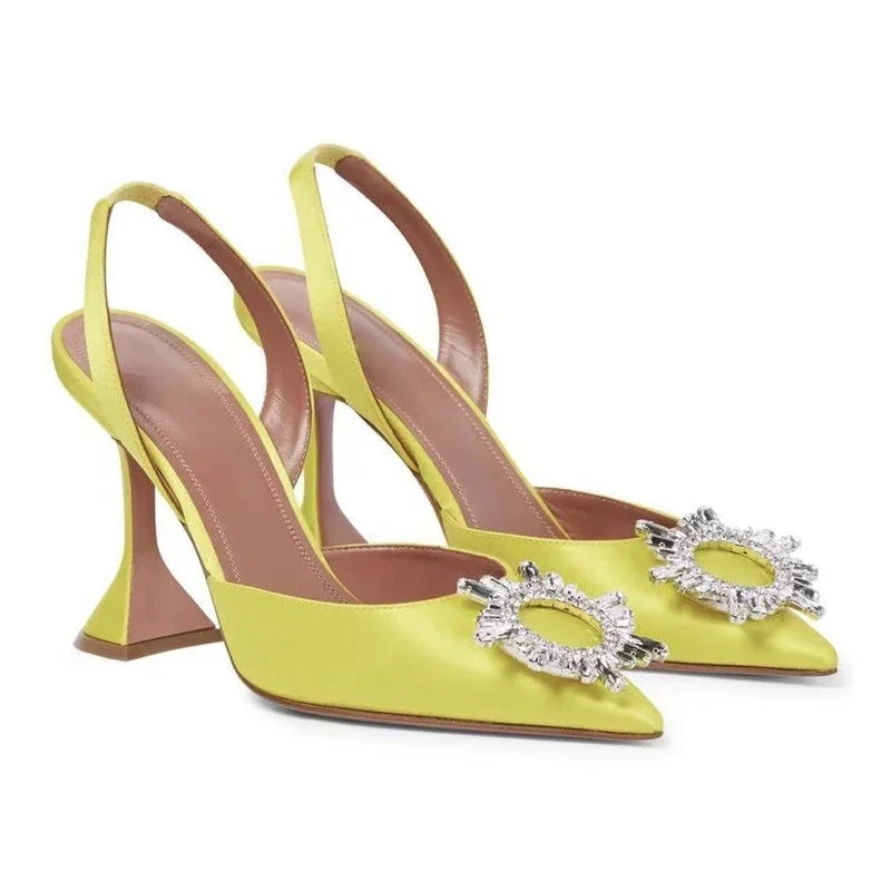 crystal buckle rhinestone high-heels