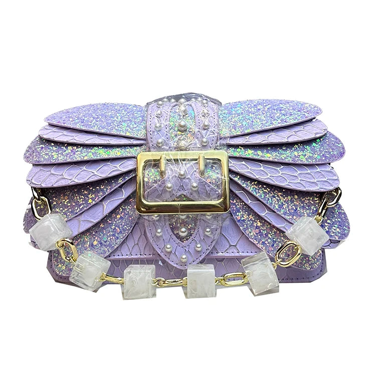 Pearl Rivets Wings Handbags