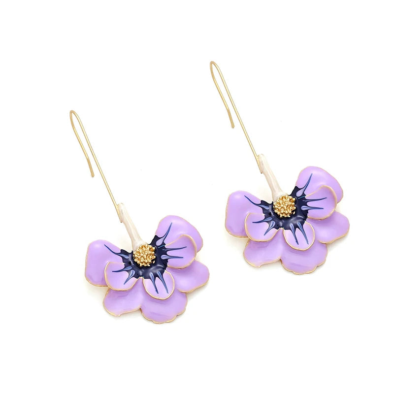 Drop Flower Petal Earrings