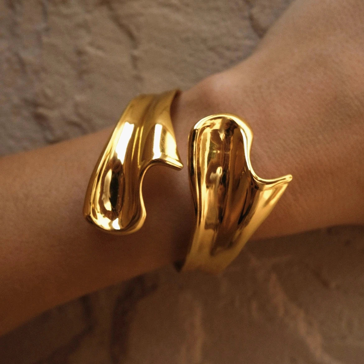 Exaggerated Irregular Metal Open Bracelets Bangles For Women