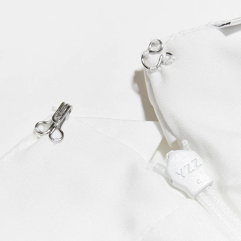 White Mini Summer High Waist Skirt